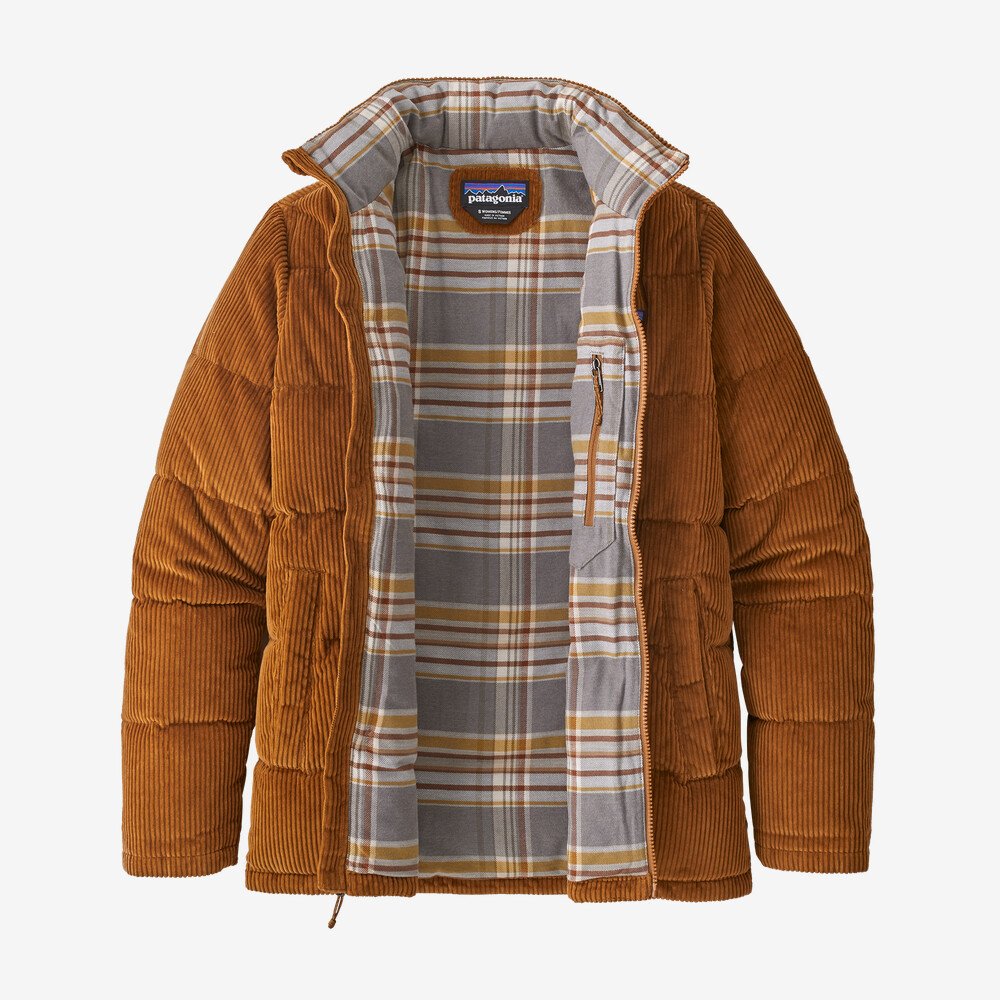 Doudoune velours marron en coton bio - cord fjord