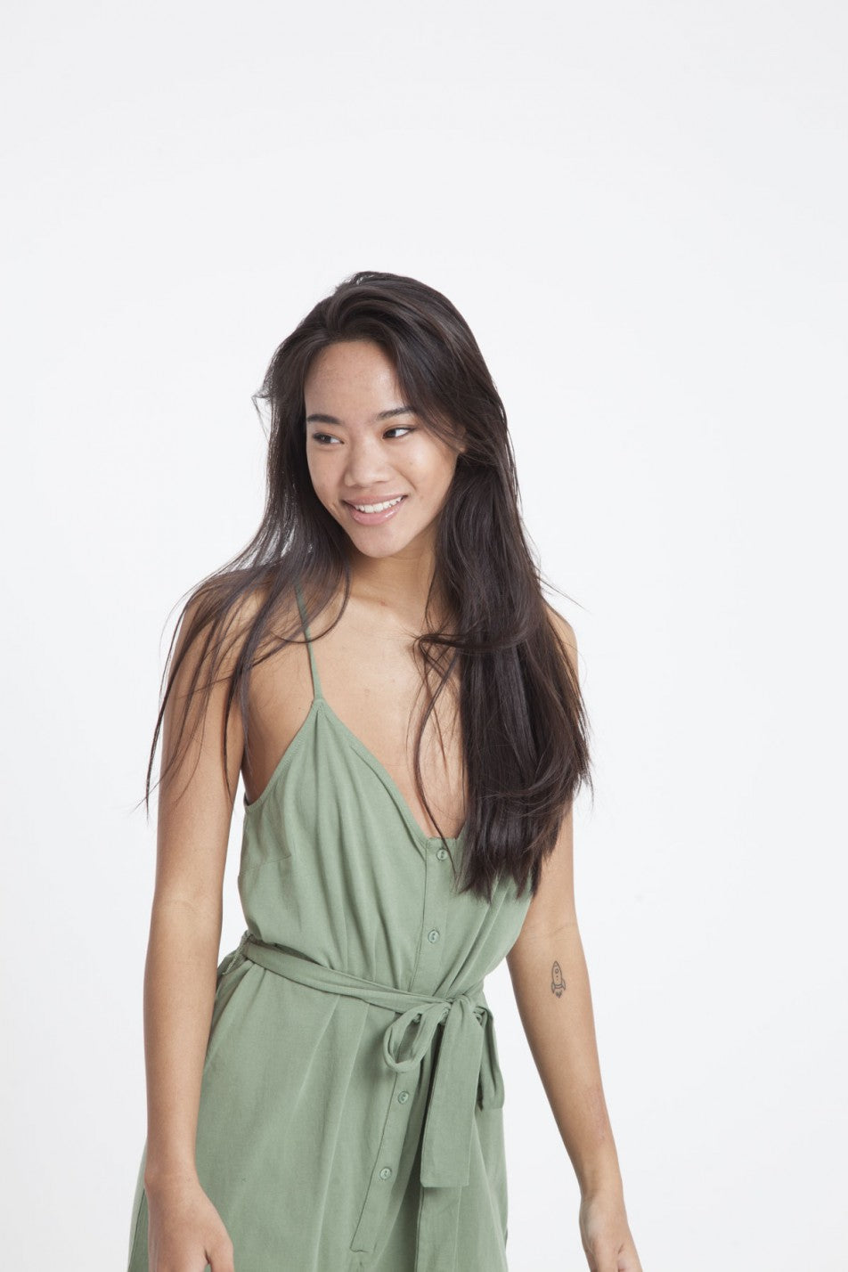 Combishort vert en coton bio
