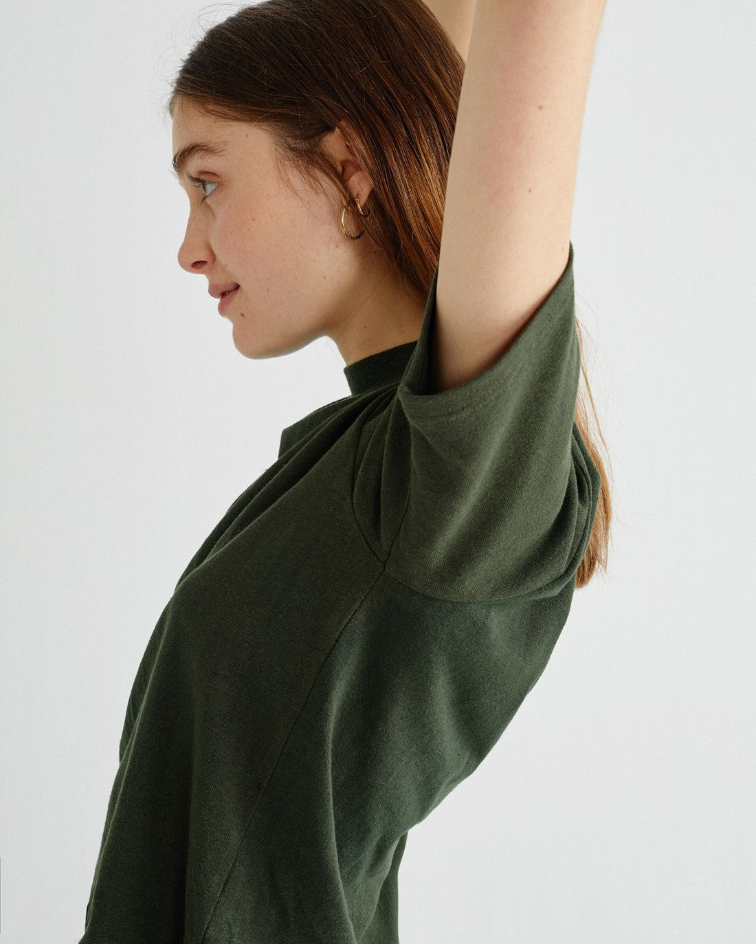 T-shirt ample vert forêt en chanvre et coton bio - Aidin