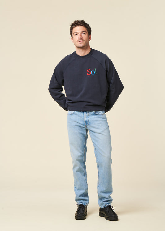 Jean droit en coton bio | bleu "gritty jackson blue treasure"