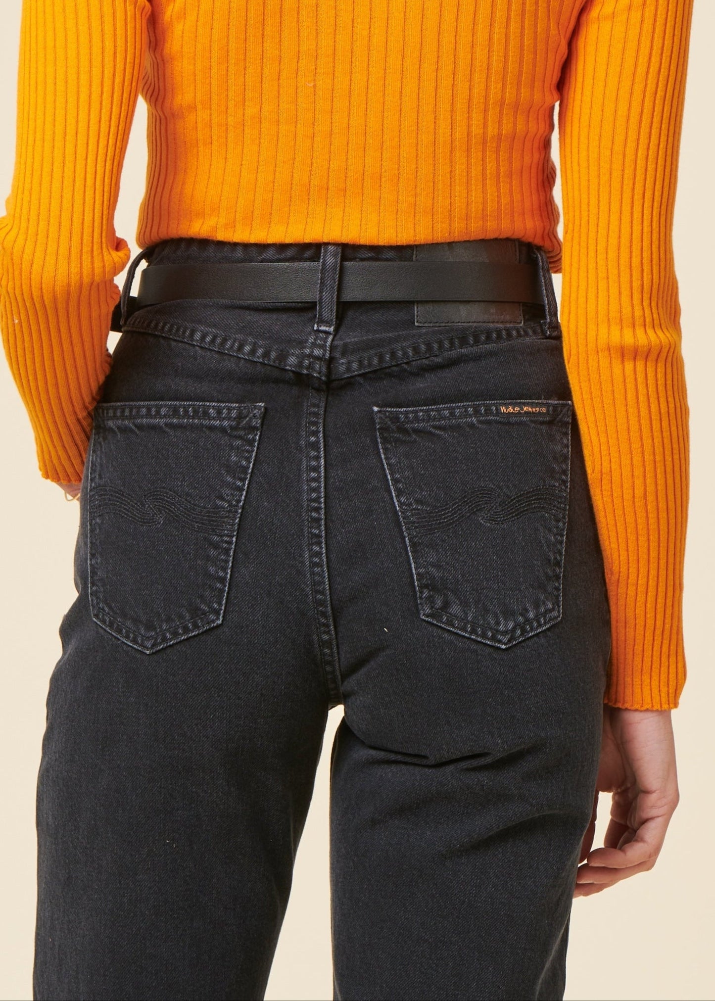 Jean droit en coton bio | noir "lofty lo black vintage"