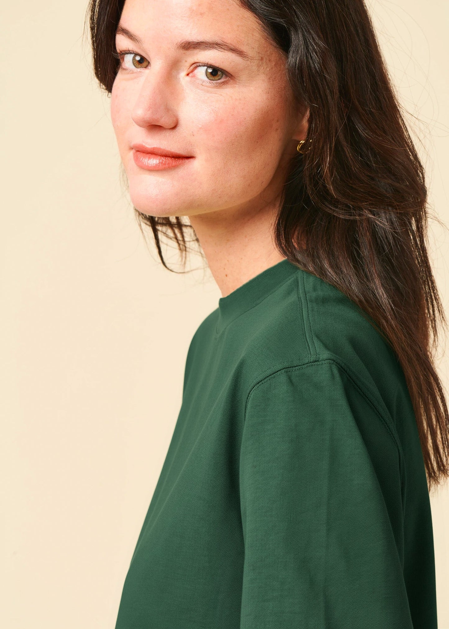T-shirt boxy en coton bio | vert forêt