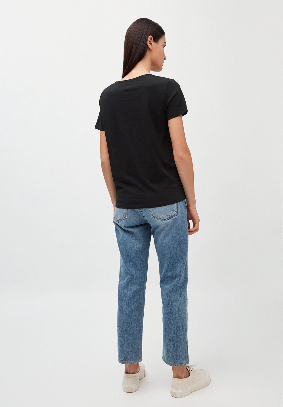 T-shirt noir en coton bio - HAADIA