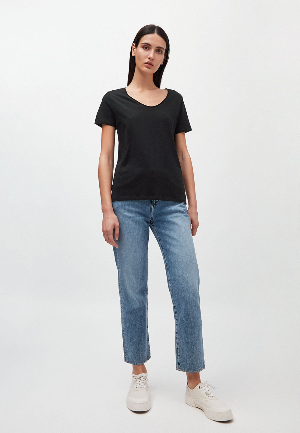 T-shirt noir en coton bio - HAADIA