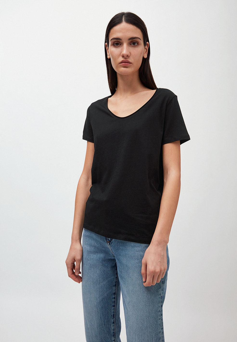 T-shirt noir en coton bio - HAADIA
