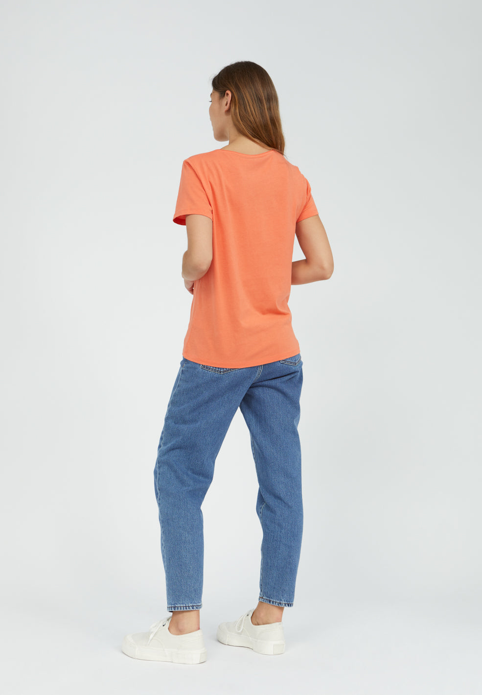 T-shirt orange en coton bio - HAADIA