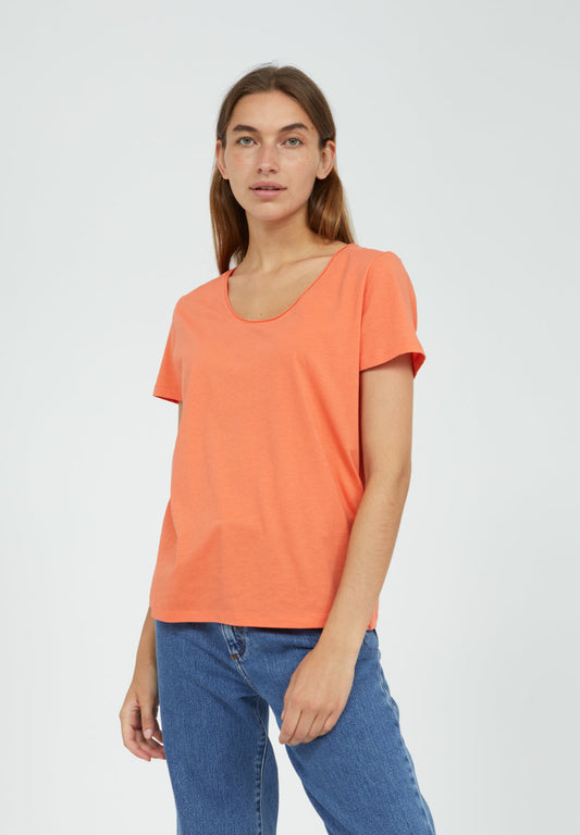 T-shirt orange en coton bio - HAADIA