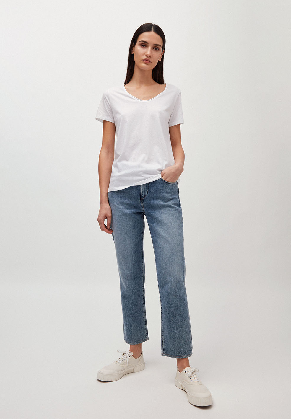 T-shirt blanc en coton bio - HAADIA