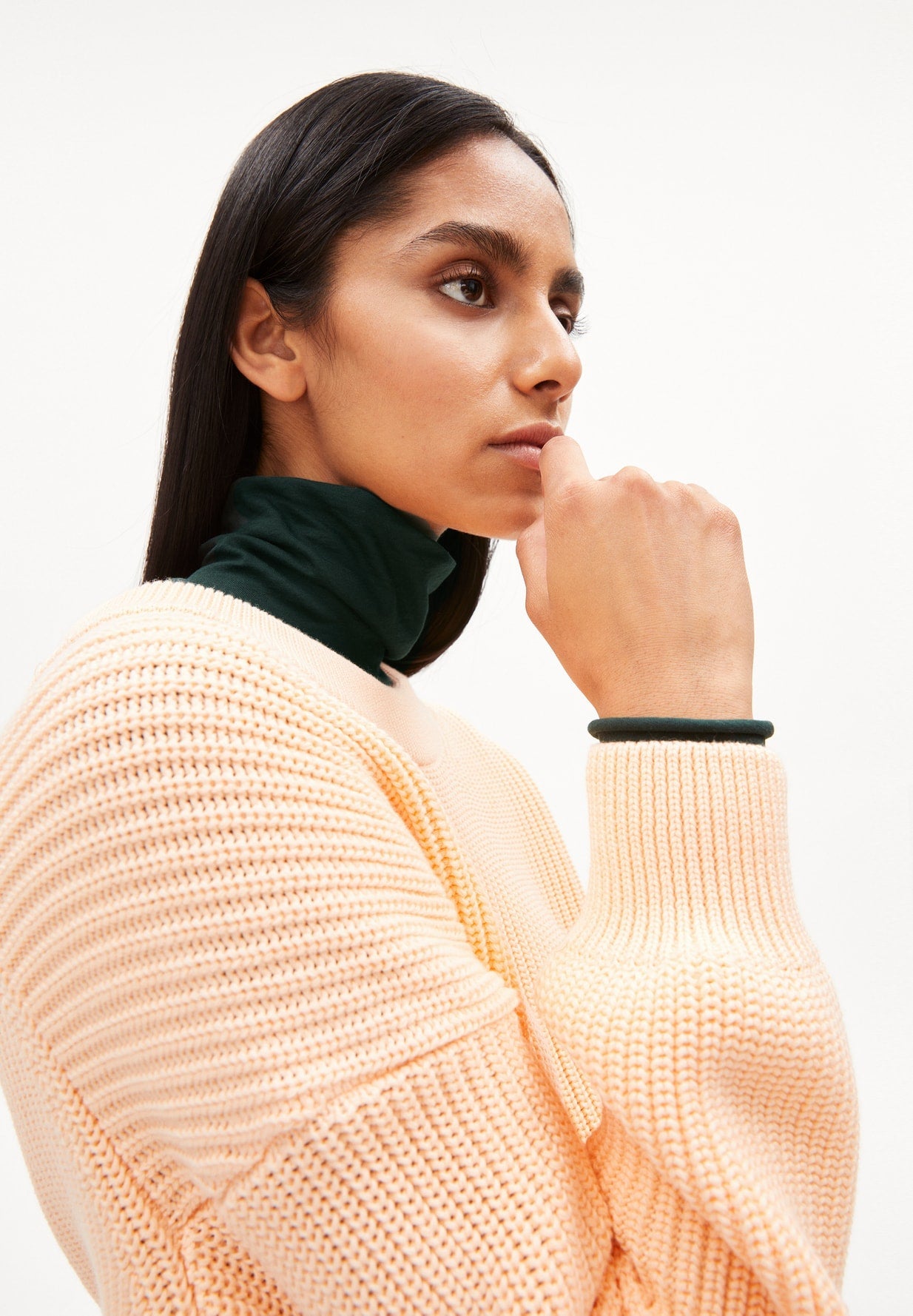 Pull loose saumon en coton bio - haayle compact light pompero