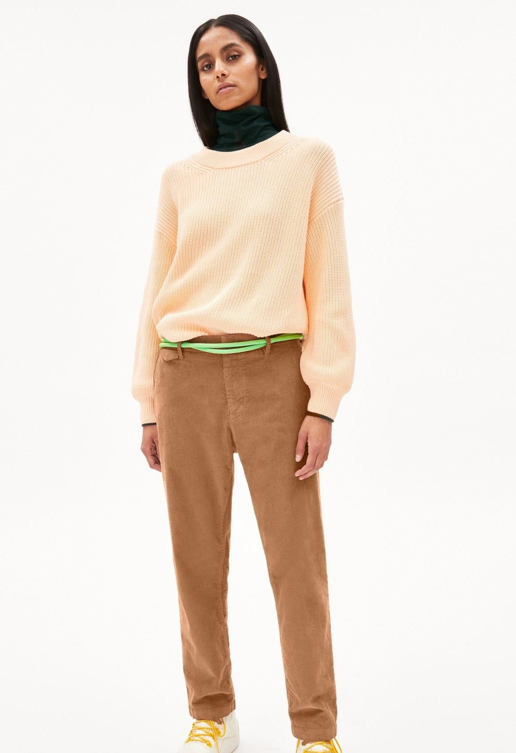 Pull loose saumon en coton bio - haayle compact light pompero