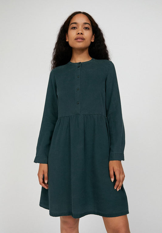 Robe patineuse vert bouteille en tencel - HALLAA