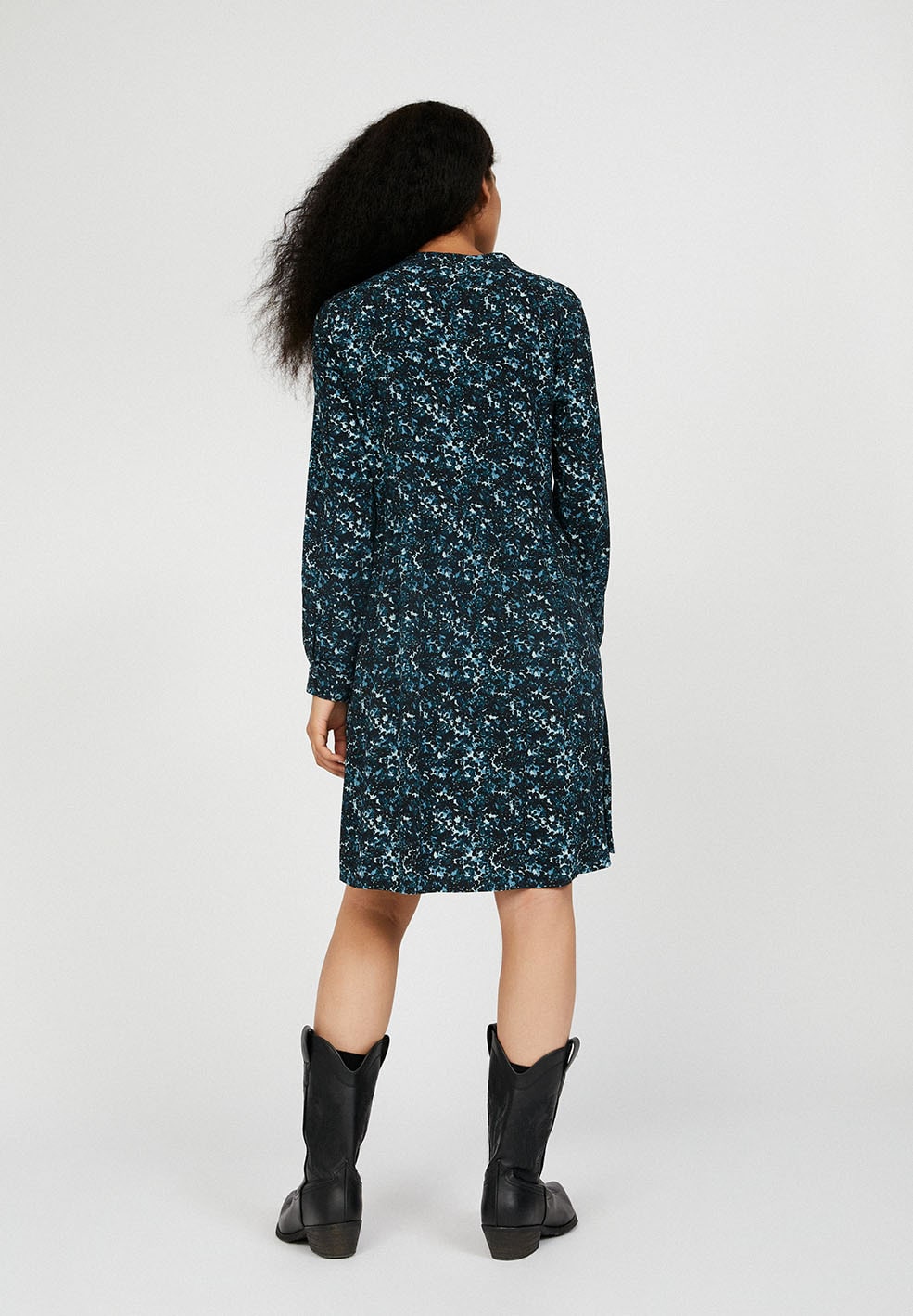 Robe patineuse à motifs vert bouteille en lenzing -Hallaa heather