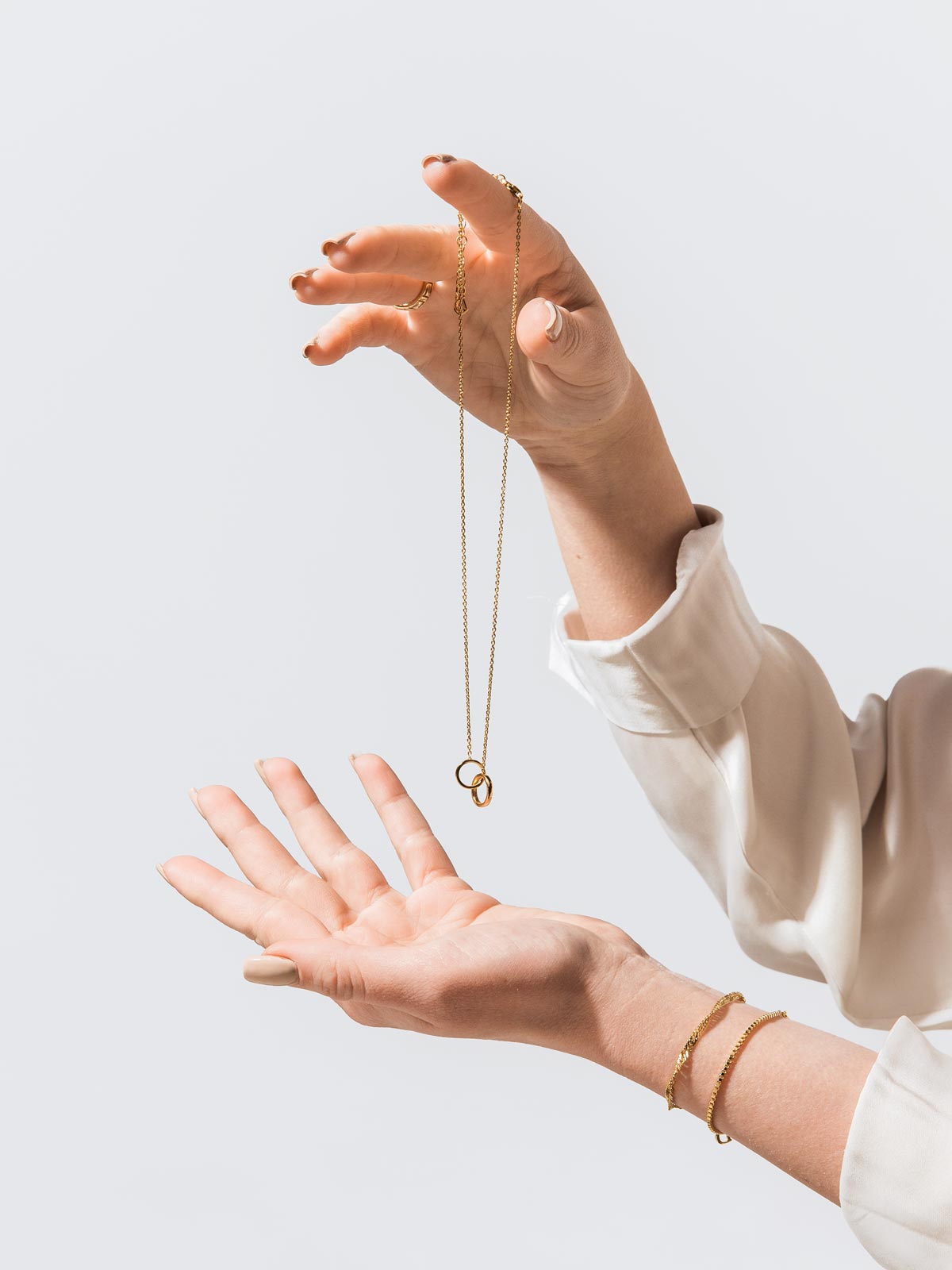 Collier en plaqué or certifié | doré "double-ring necklace - gold"