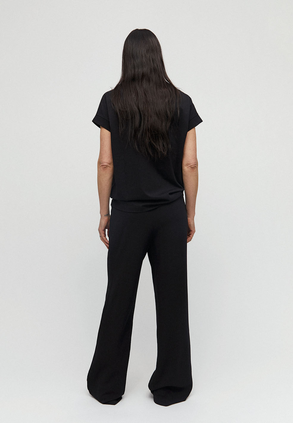 Pantalon large noir en lenzing - Hannaa