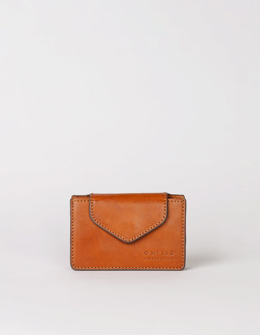Portefeuille en cuir certifié | cognac "Harmonica - cognac classic leather"