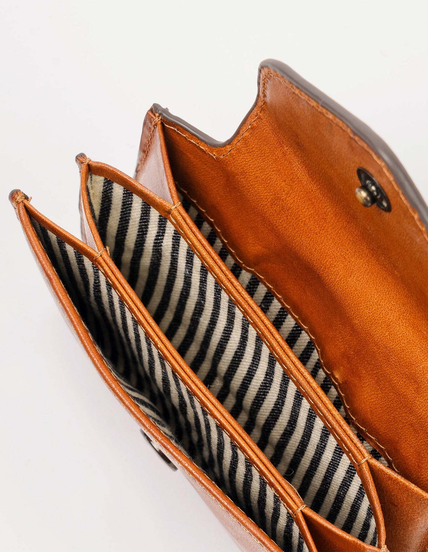 Portefeuille en cuir certifié | cognac "Harmonica - cognac classic leather"