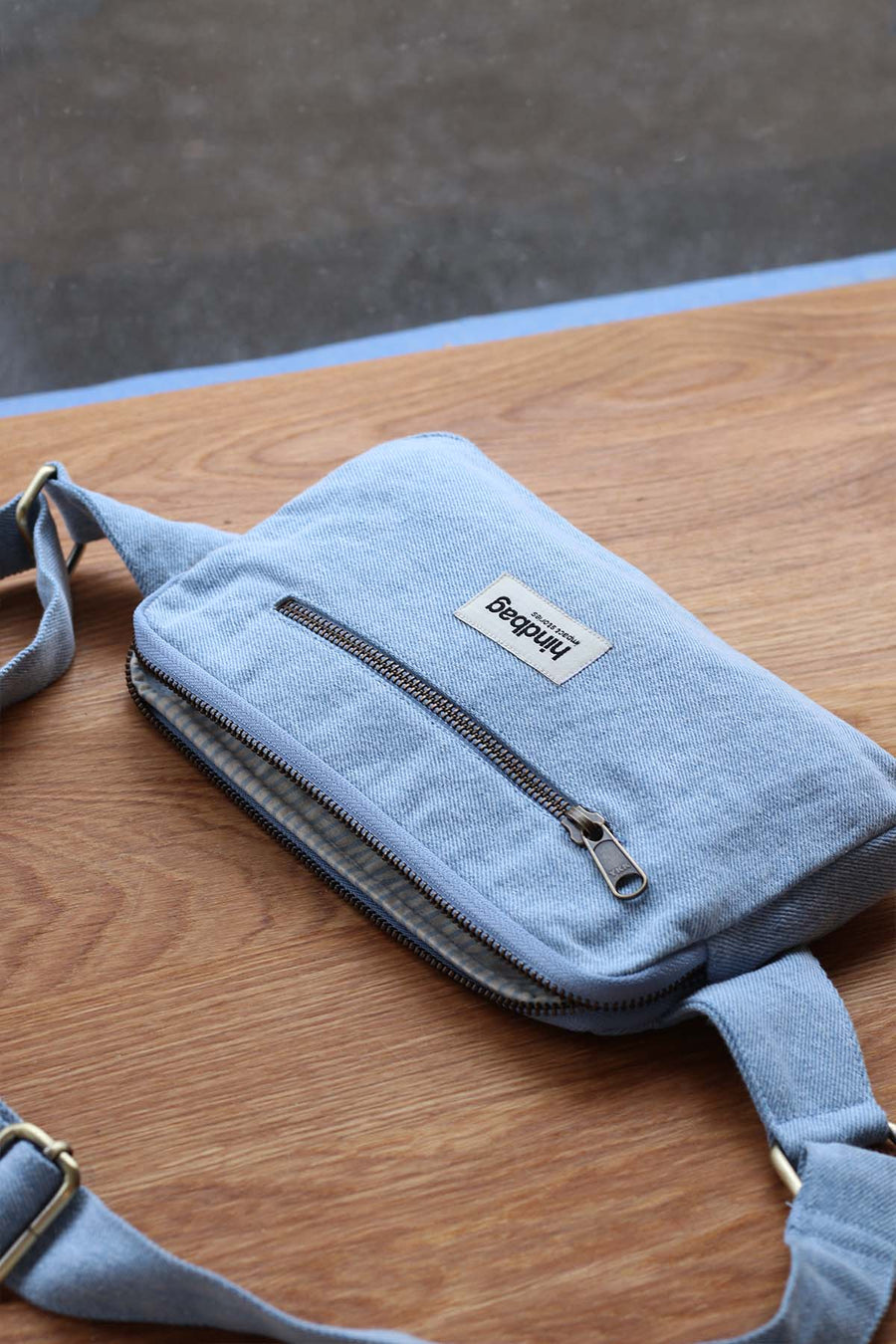 Banane en denim de coton bio | bleu délavé "harry denim bleu"