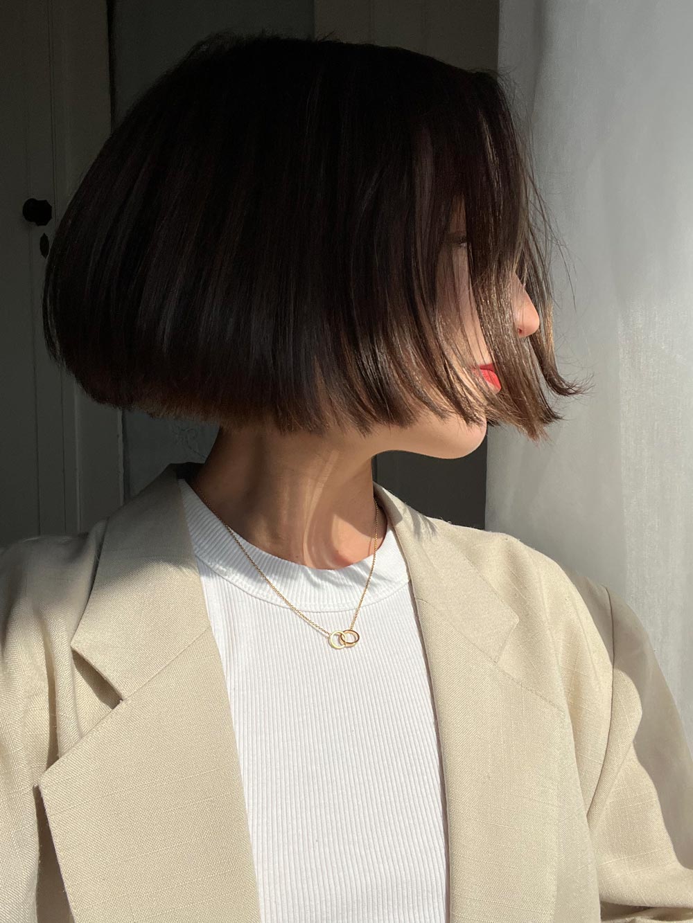 Collier en plaqué or certifié | doré "double-ring necklace - gold"