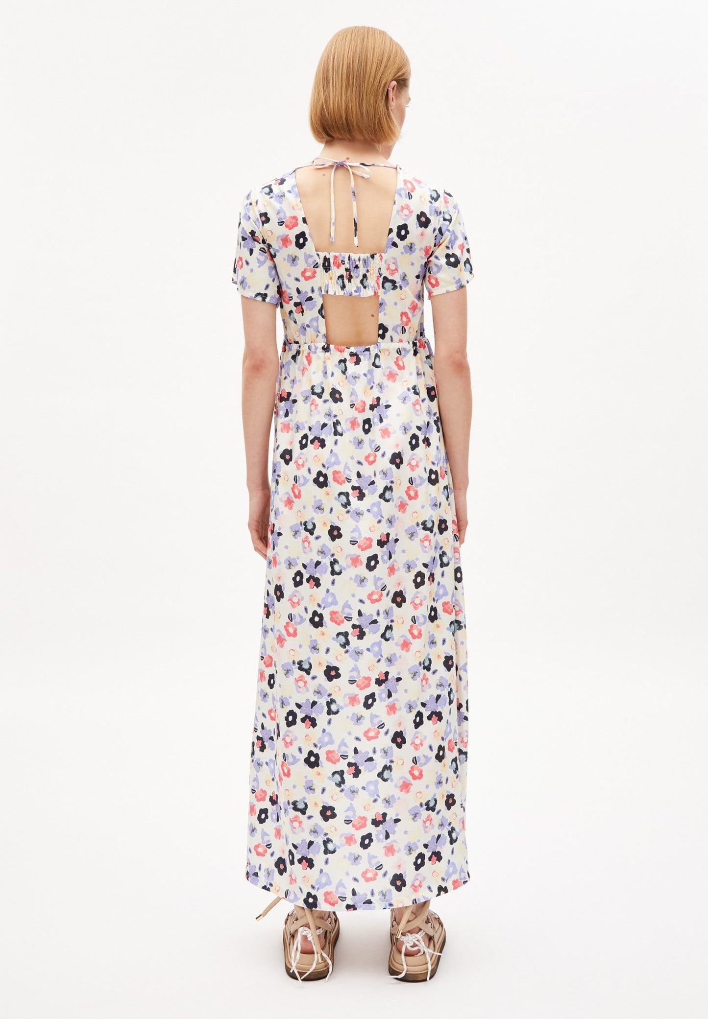 Robe longue à motifs tissée en tencel - helinaa sketch of off white