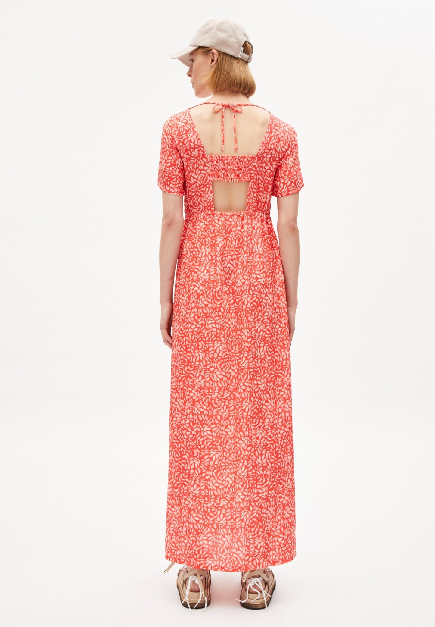 Robe longue à motifs en tencel - helinaa water dots hibiscus