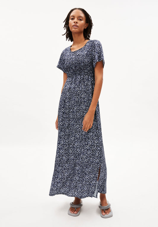 Robe longue à motifs tissée en tencel - helinaa water dots night sky