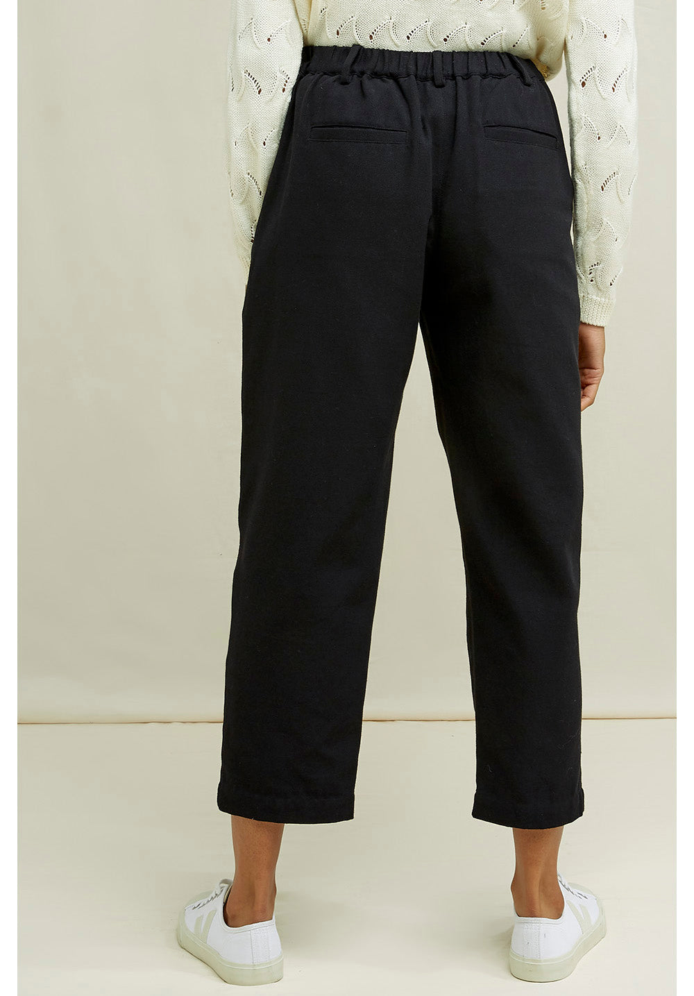 Pantalon à pinces noir en coton bio - Helka