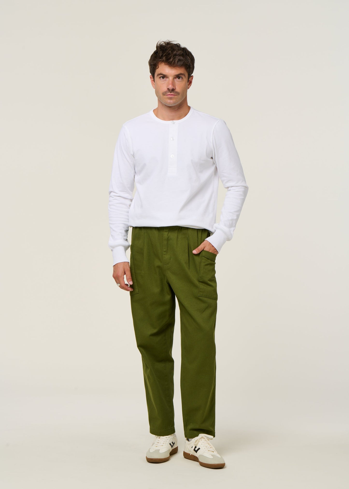 Pantalon large cargo en coton bio | vert "green max pants"