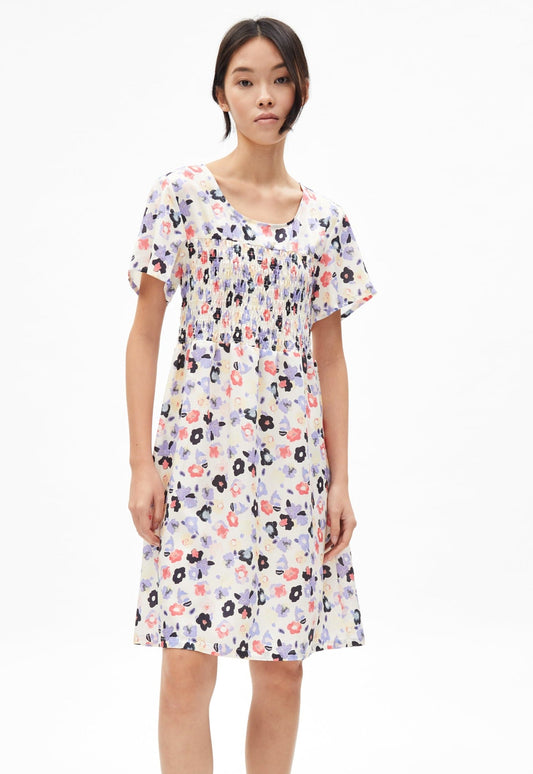 Robe à motifs tissée en tencel - heraa sketch of off white