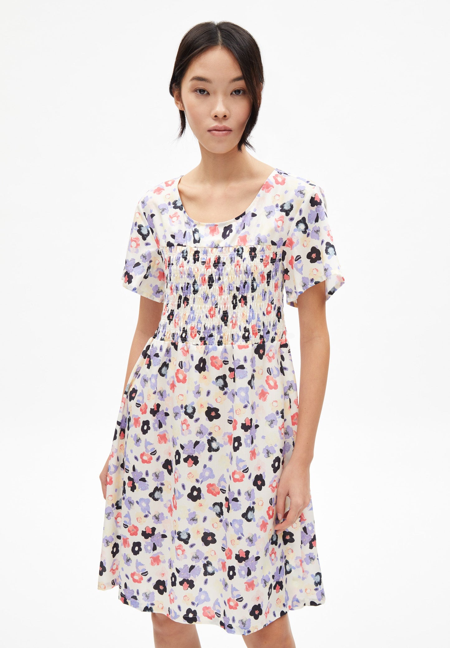 Robe à motifs tissée en tencel - heraa sketch of off white