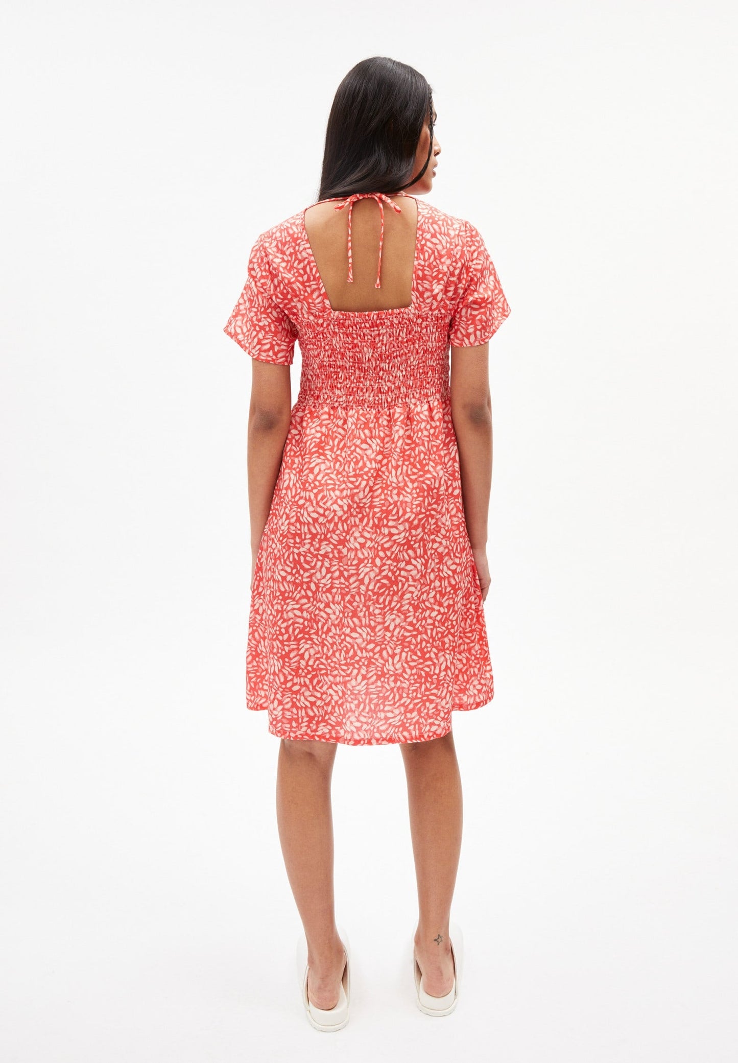 Robe à motifs tissée en tencel - heraa water dots hibiscus