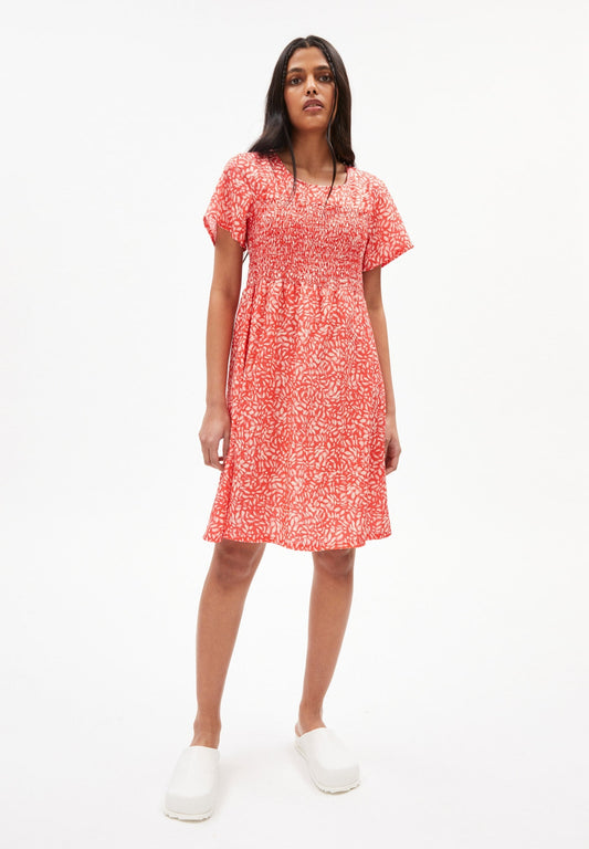Robe à motifs tissée en tencel - heraa water dots hibiscus