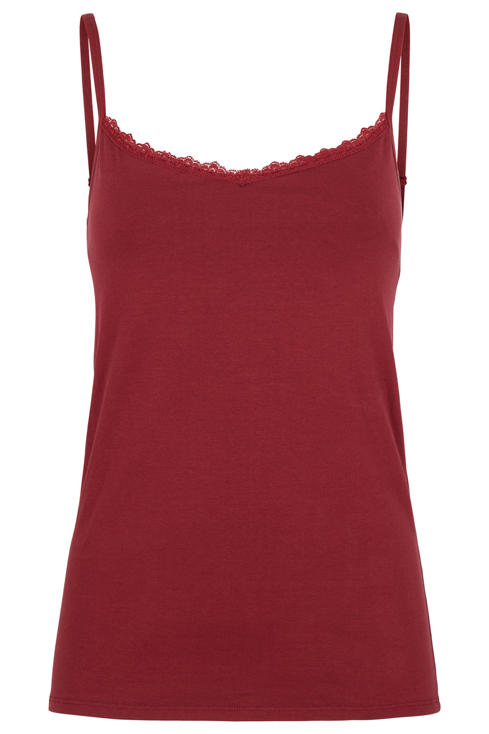 Débardeur bordeaux à brassière intégrée en coton bio - camisole burgundy