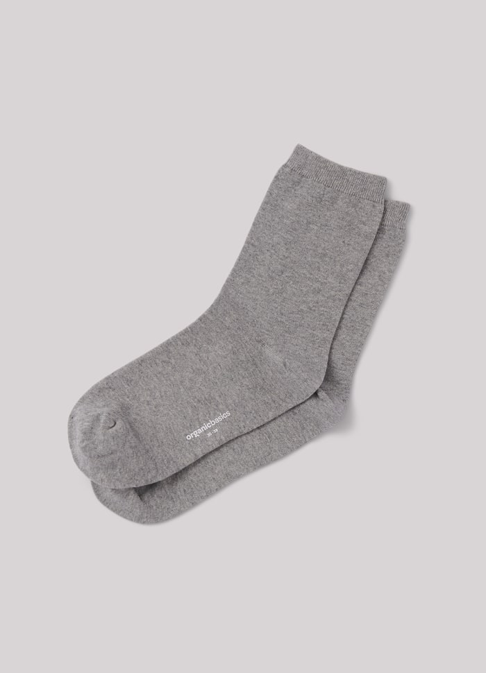 Pack 2 paires de chaussettes hautes en coton bio | gris "Core Socks 2-pack - grey melange"