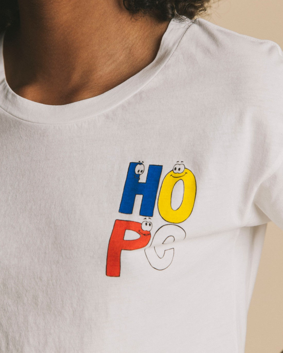 T-shirt imprimé blanc en coton bio - Hope