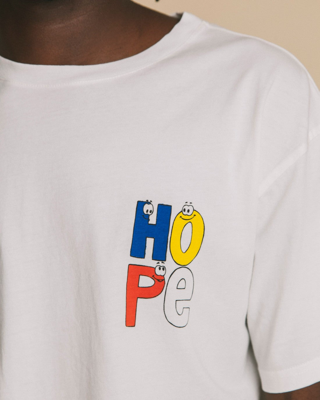 T-shirt blanc imprimé en coton bio - Hope