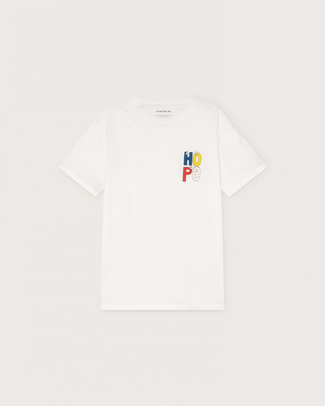 T-shirt blanc imprimé en coton bio - Hope