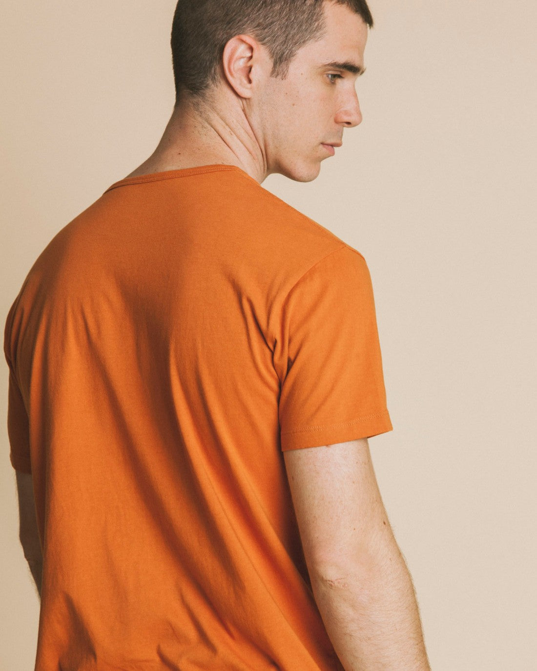 T-shirt imprimé terracotta en coton bio - Human rights