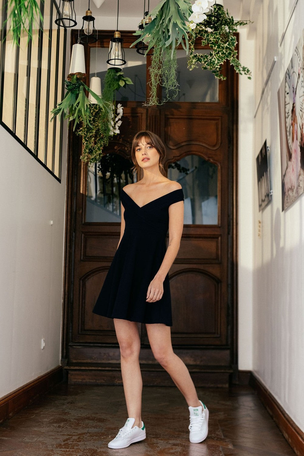 Robe noire en coton bio - amy
