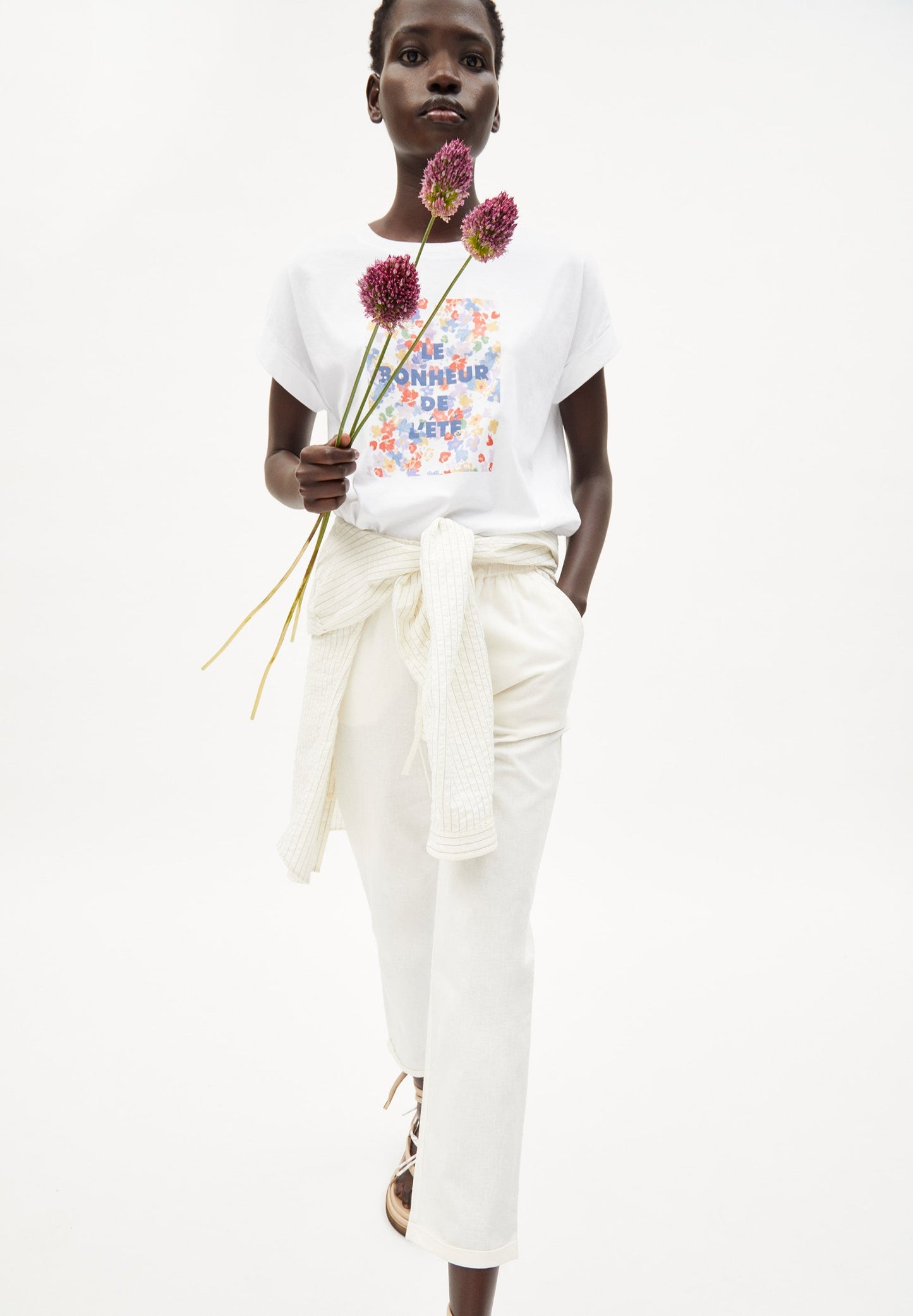 Pantalon blanc en coton bio et lin - daniaa lino off white