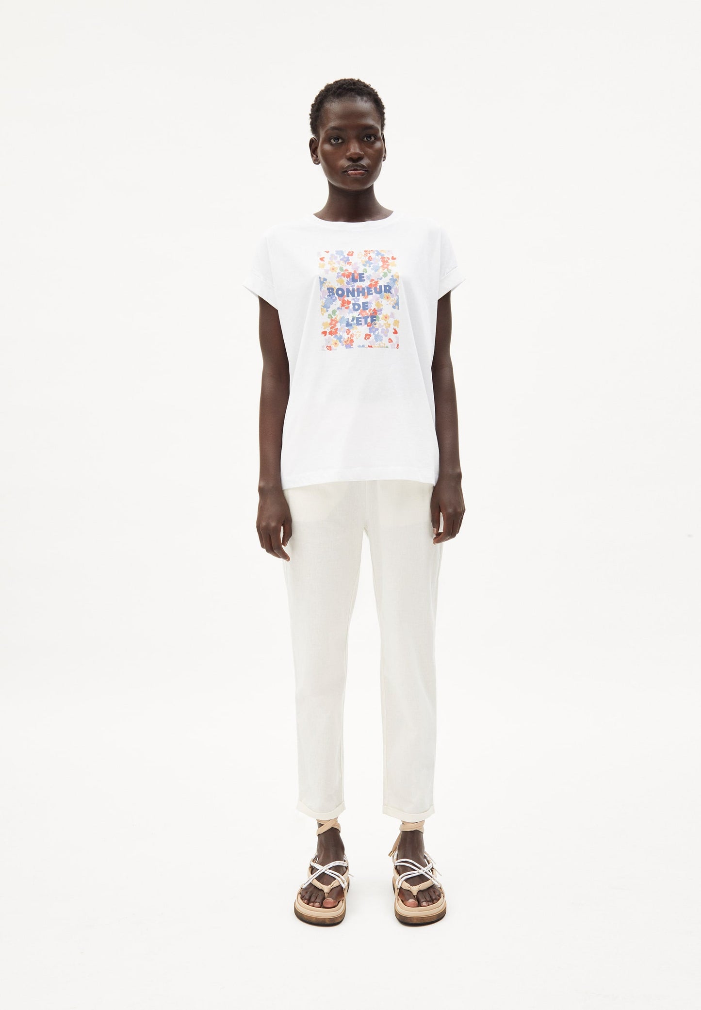 Pantalon blanc en coton bio et lin - daniaa lino off white