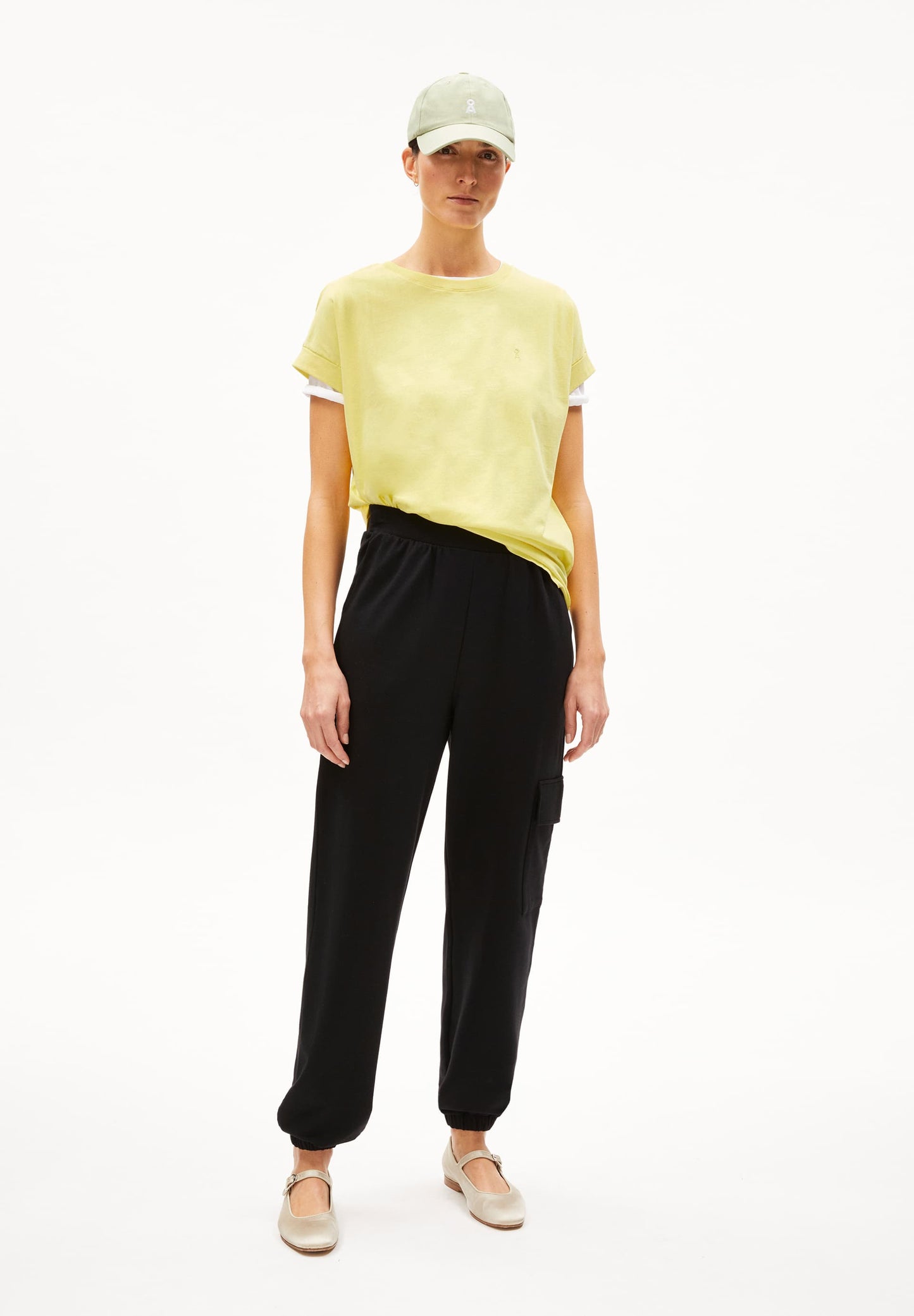 T-shirt en coton bio | jaune "idaara armedangels yellow light"