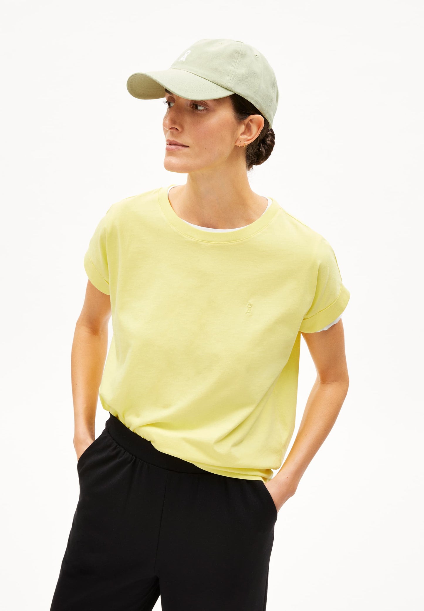 T-shirt en coton bio | jaune "idaara armedangels yellow light"