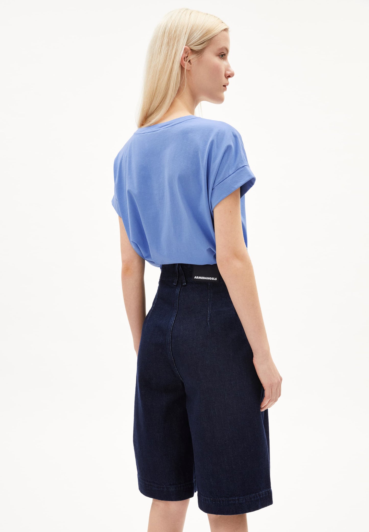 T-shirt en coton bio | Bleu "idaara blue bloom"