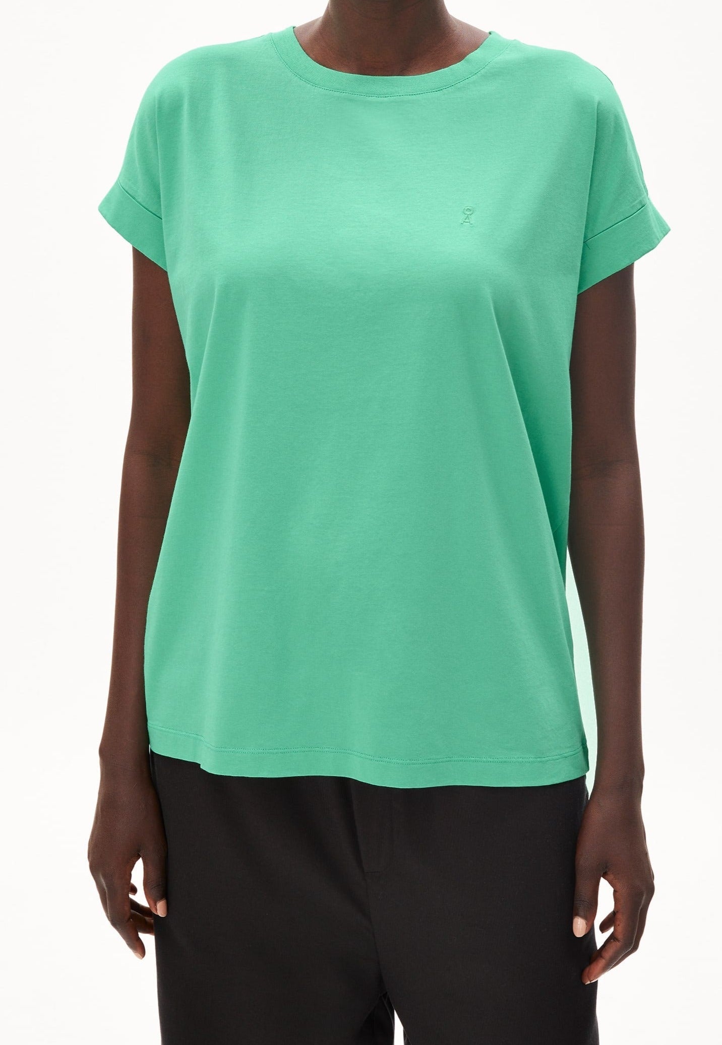 T-shirt vert en coton bio - idaara bright lime