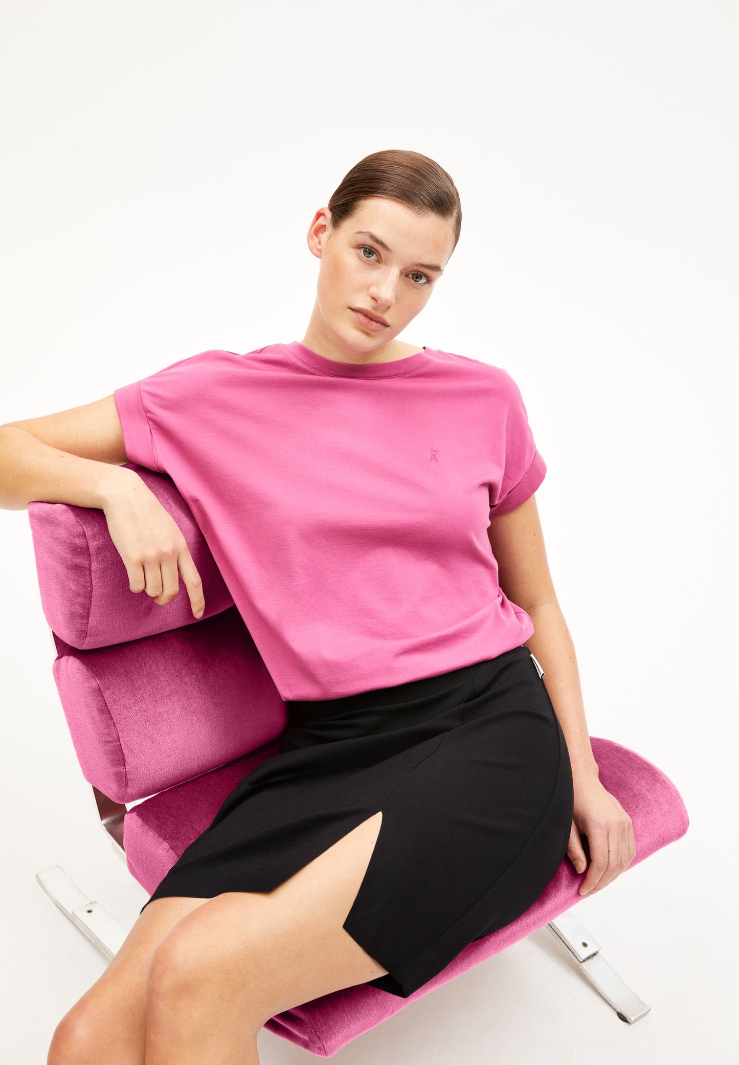 T-shirt en coton bio | rose "idaara crushed berry"