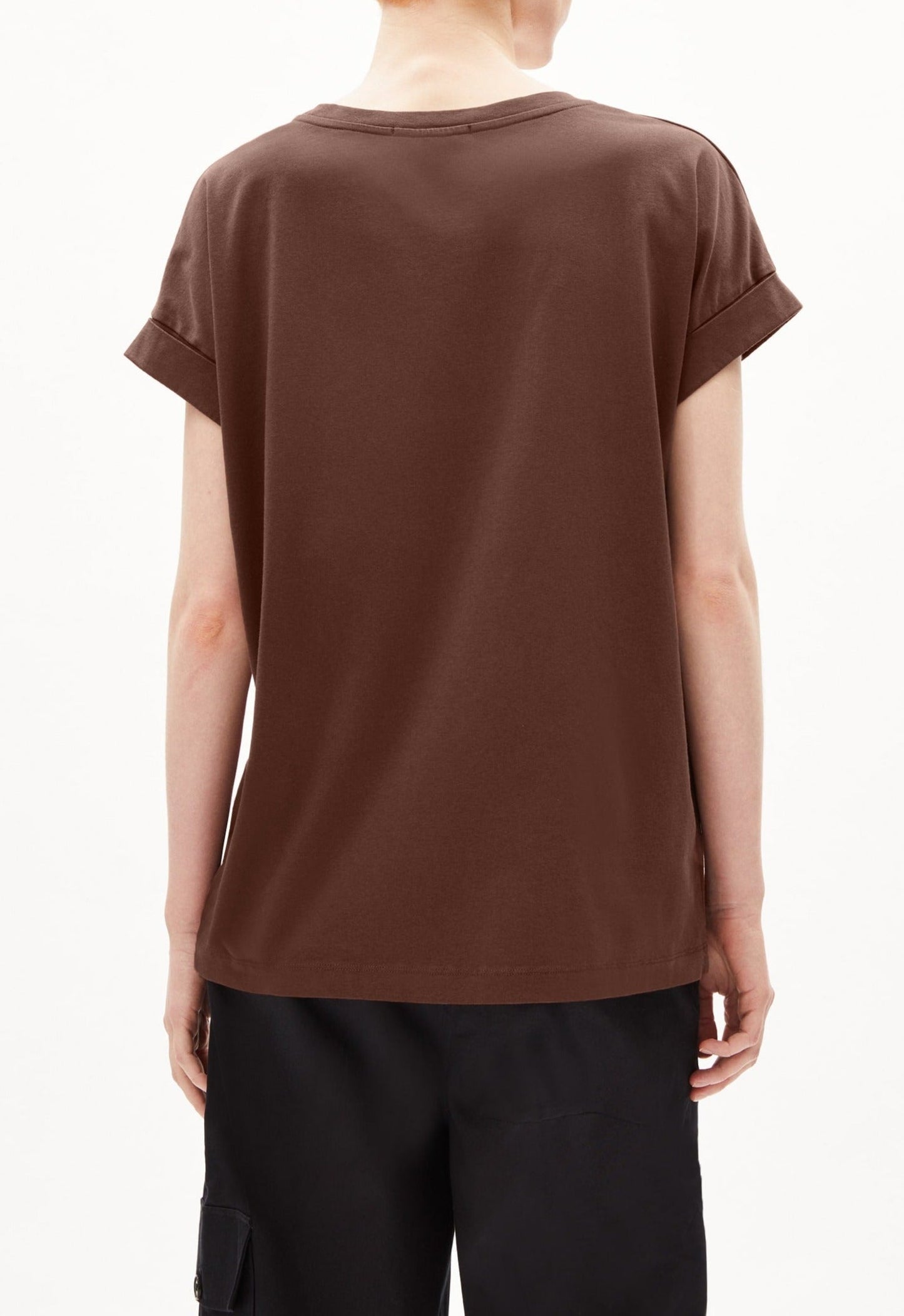 T-shirt en coton bio | Marron "idaara deep brown"