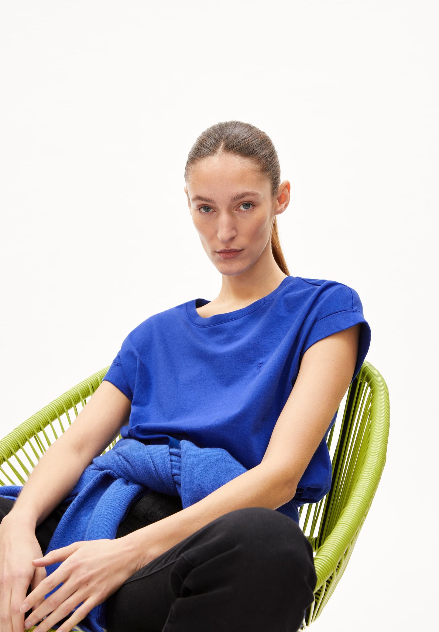 T-shirt en coton bio | bleu "idaara dynamo blue"