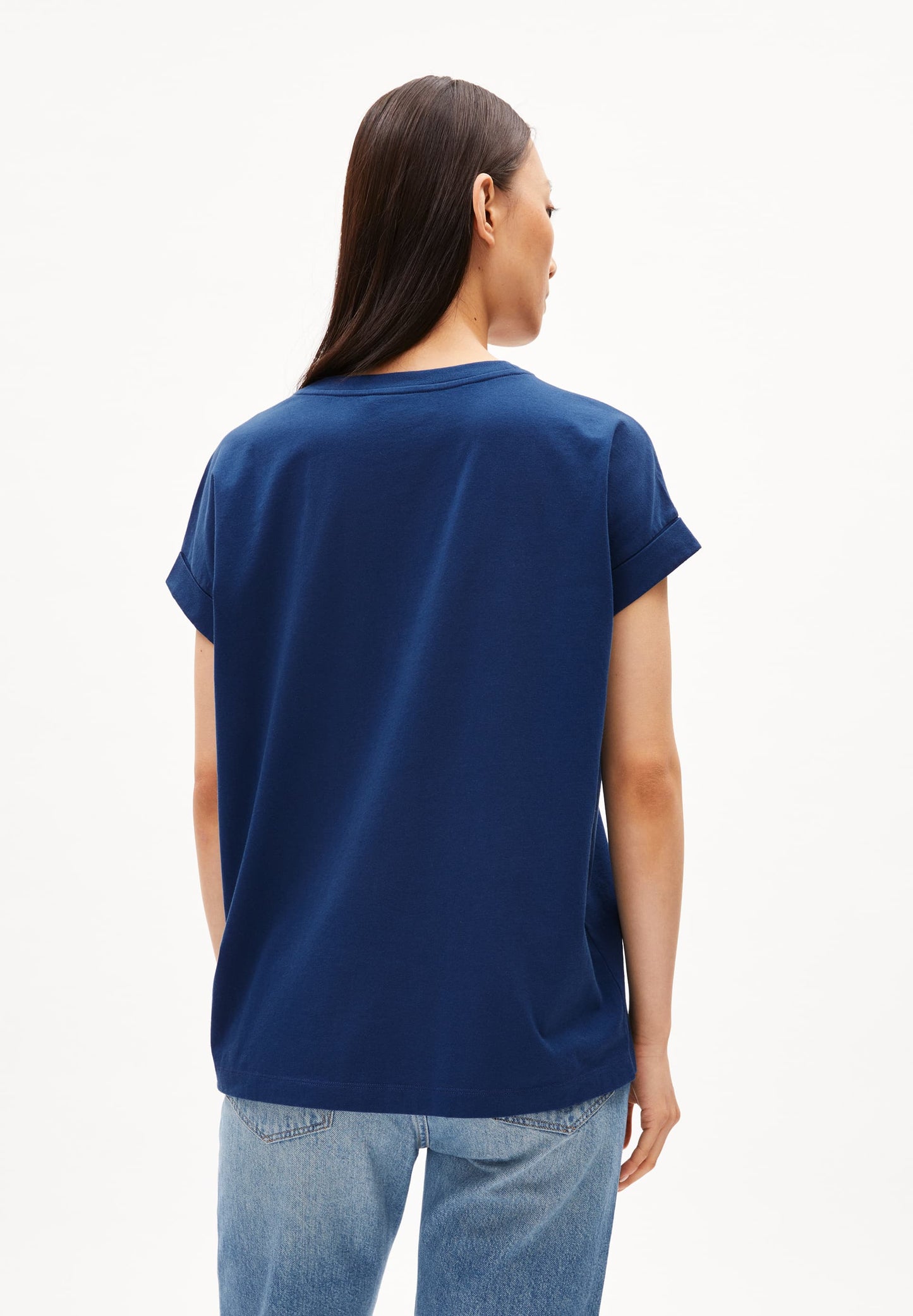 T-shirt en coton bio | bleu "idaara faded indigo"