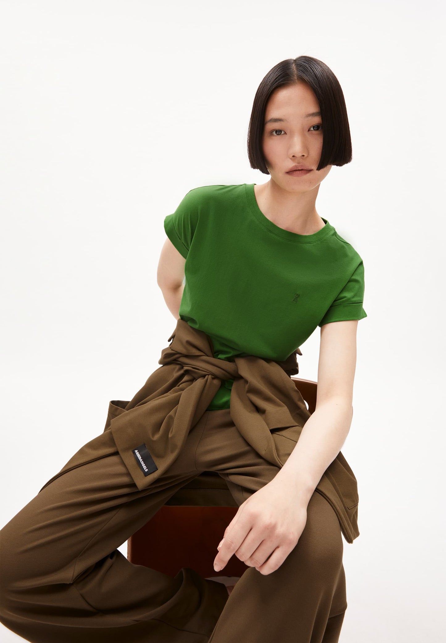 T-shirt en coton bio | vert "idaara ivy green"