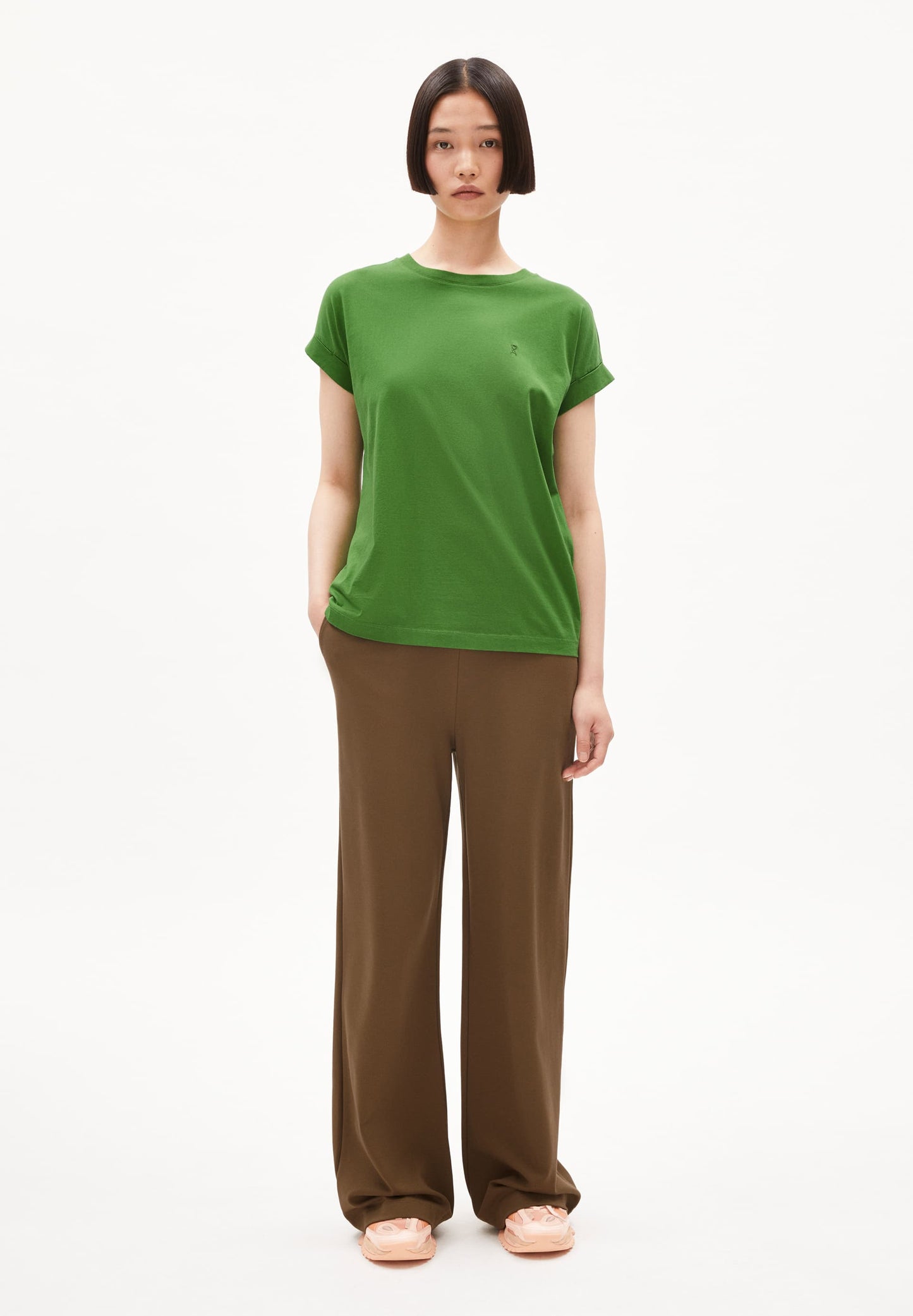 T-shirt en coton bio | vert "idaara ivy green"